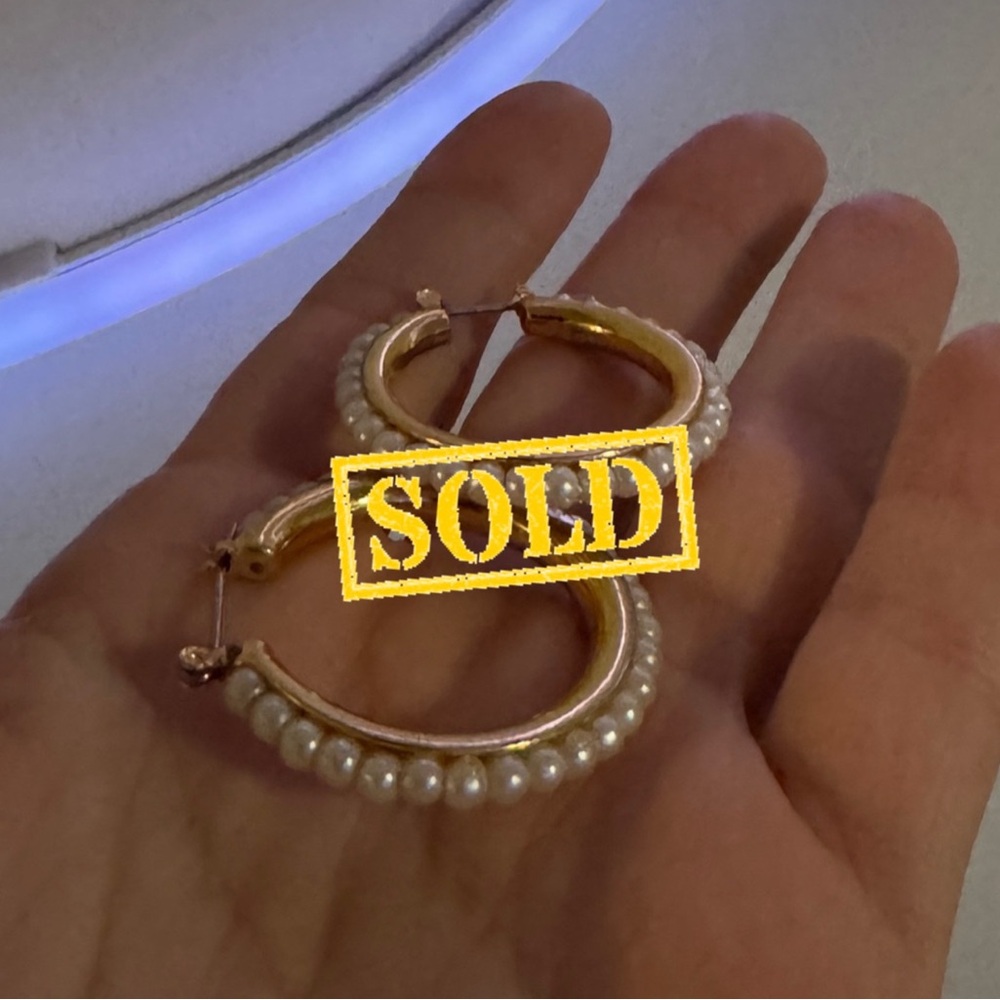 Vintage Pearl Bead Hoops!